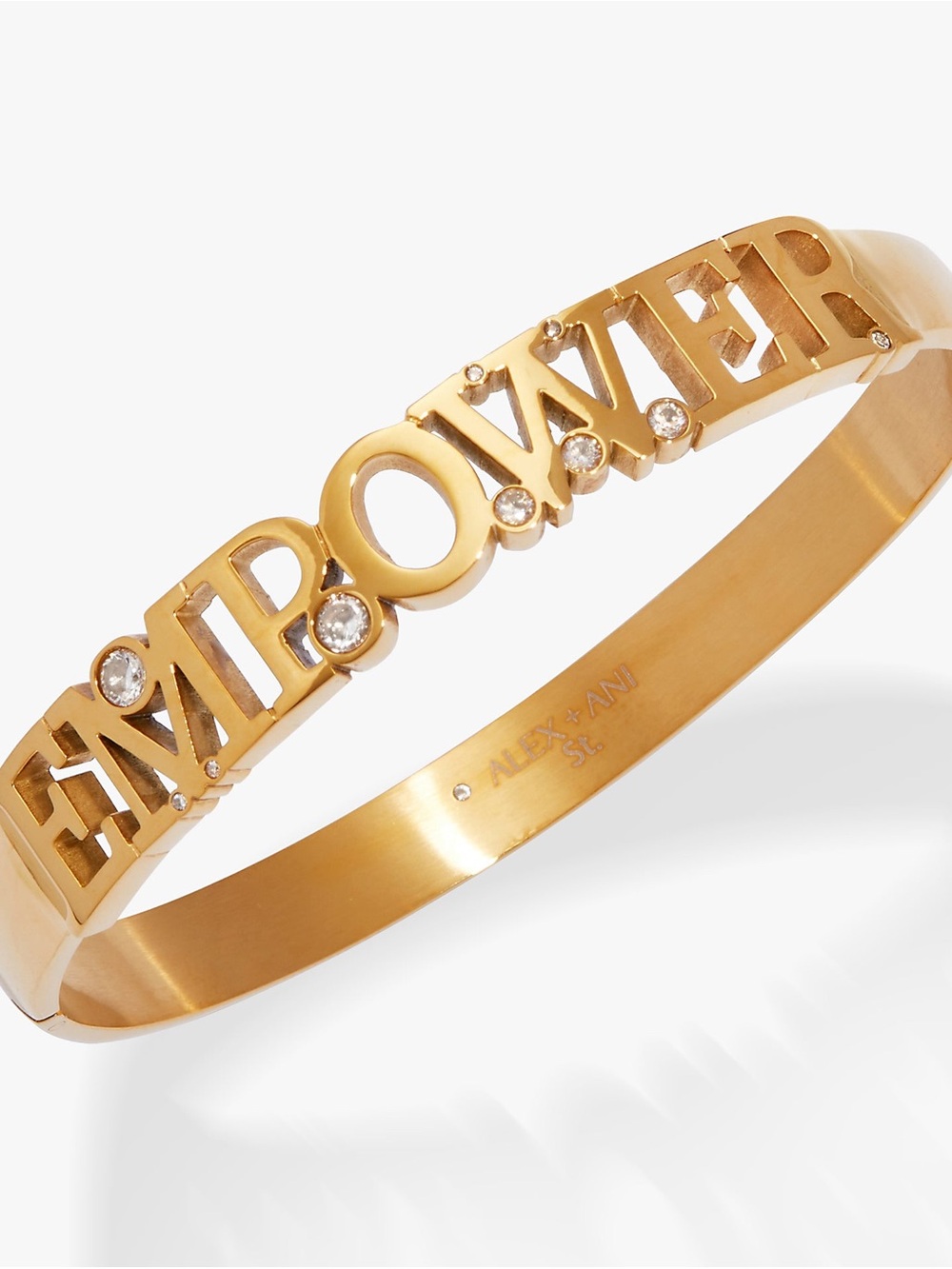 Alex and Ani Gold-tone EMPOWER Crystal Accent Cuff Bracelet